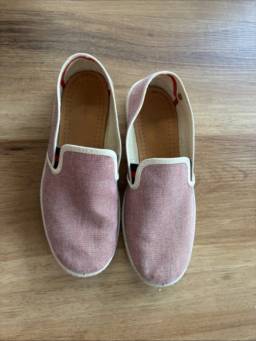 Riviera Red and Navy Canvas Slip-On Loafers